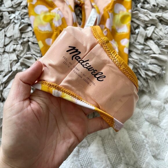 NWT Madewell Second Wave Tie-Front One-Piece Swimsuit in Watercolor Floral - Picture 10 of 10